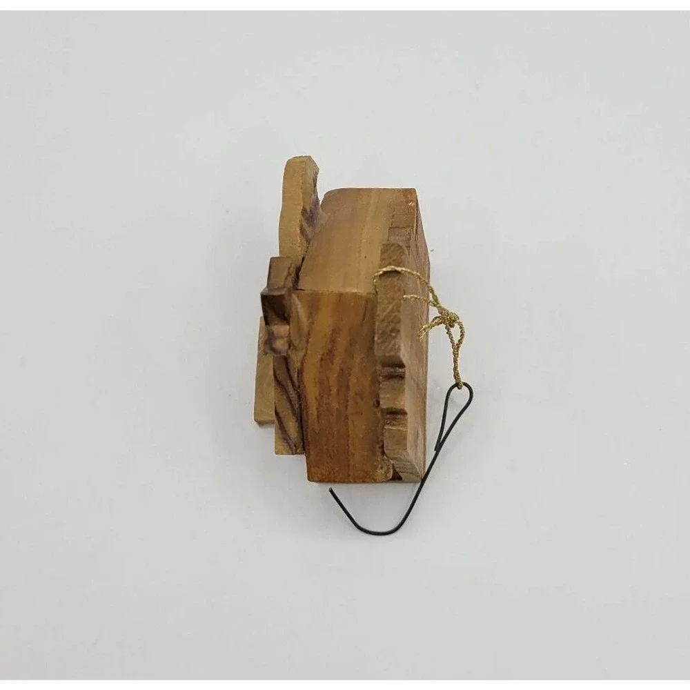 Vintage Wooden Nativity Scene Christmas Tree Ornament
